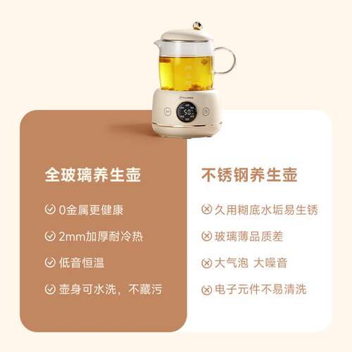 菲森客养生壶多功能家用mini办公室小型迷你煮茶器玻璃花茶烧水壶