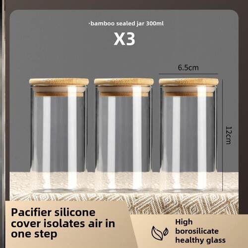 Glass bottle with lid retractable jar, tea jar, storage jar,