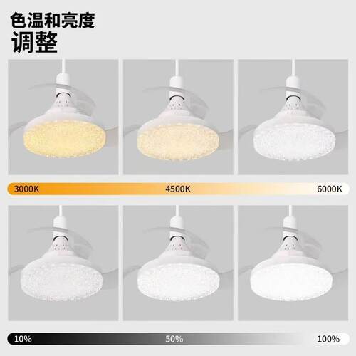 隐形风扇灯E27螺口吸顶灯客厅餐厅卧室电扇家用一体LED吊扇灯静音