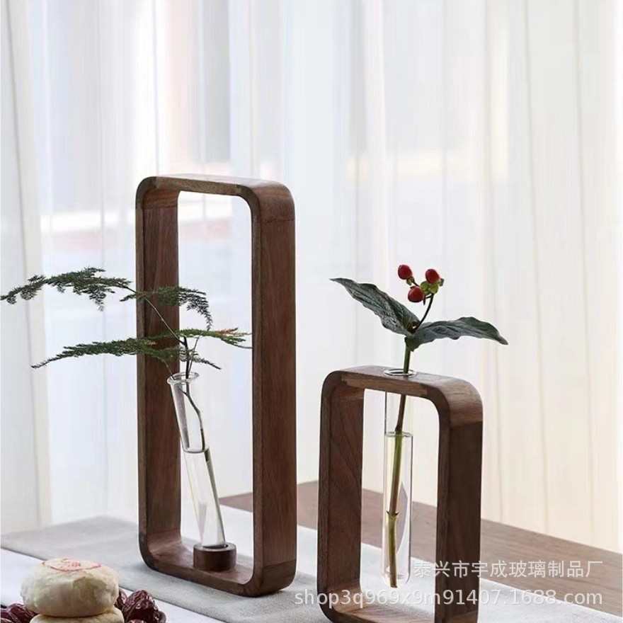 日式简约玻璃水培试管台式装饰绿萝花瓶礼品家居植物现代摆件套装