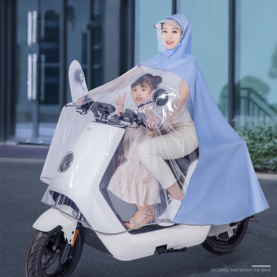 雨衣电动车单双人母子亲子电瓶摩托车女款透明长款全身防暴雨雨披