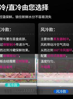 超大容食量鲜肉柜展示柜市堂猪肉冷藏437保鲜柜商用熟食柜展柜