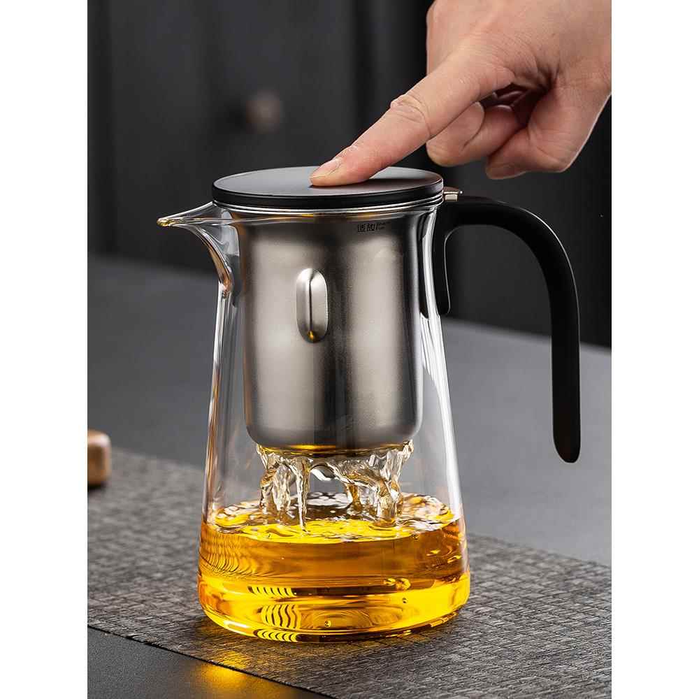 新款磁吸飘逸杯泡茶壶功夫茶具茶水分离冲茶器高档办公不锈钢内胆