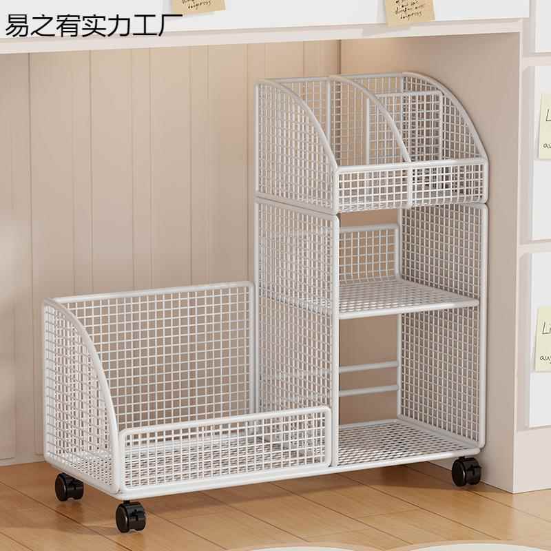 办桌落书al柜带轮小书收纳推车书本桌架下地桌旁边书置物架公可移