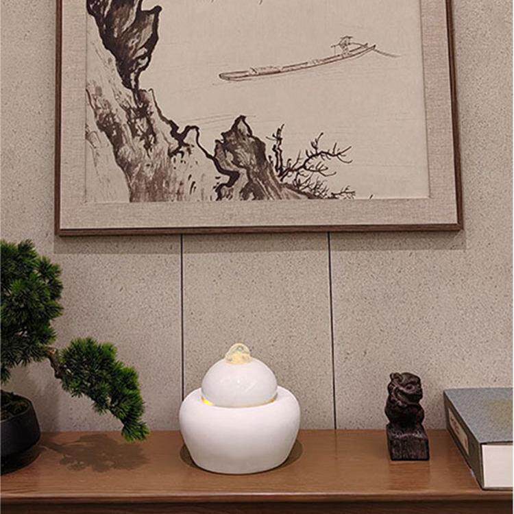 高级感现代新中式葫芦造型流水福禄涌泉桌面循环水加湿小摆件