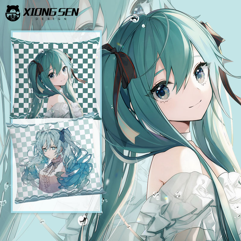 初音未来Miku葱娘公主殿下二次元抱枕办公室腰枕沙发靠垫汽车靠枕