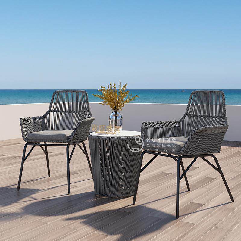 藤椅ins沙发茶沙几组合懒人户件套网红休闲单人发三椅外庭院阳台