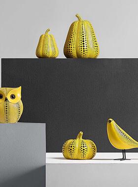 瑾婳家居草间弥生波点艺术南瓜书房儿童房装饰摆件男孩轻奢现代