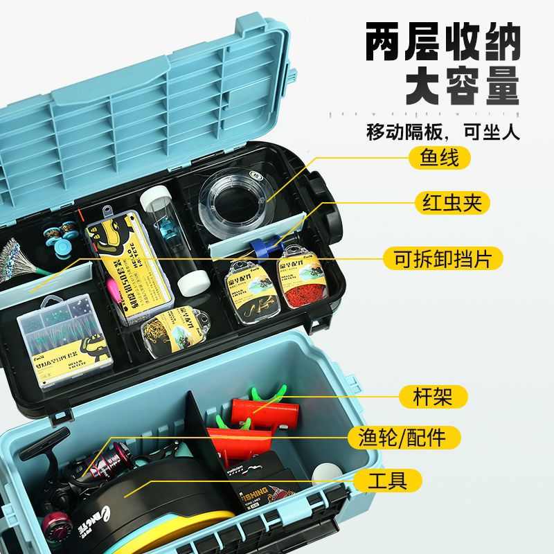 厂家批发冰钓箱多功能冬钓箱钓鱼箱配件收纳工具箱冰钓用品