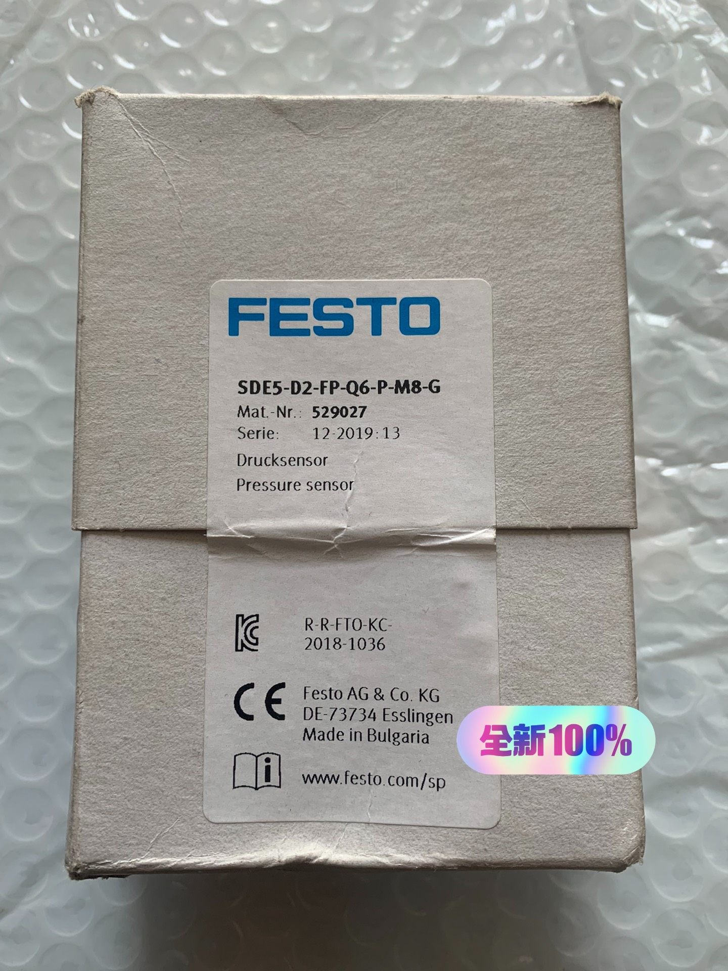 FESTO 压力传感器 529027 SDE5-D2-FP-