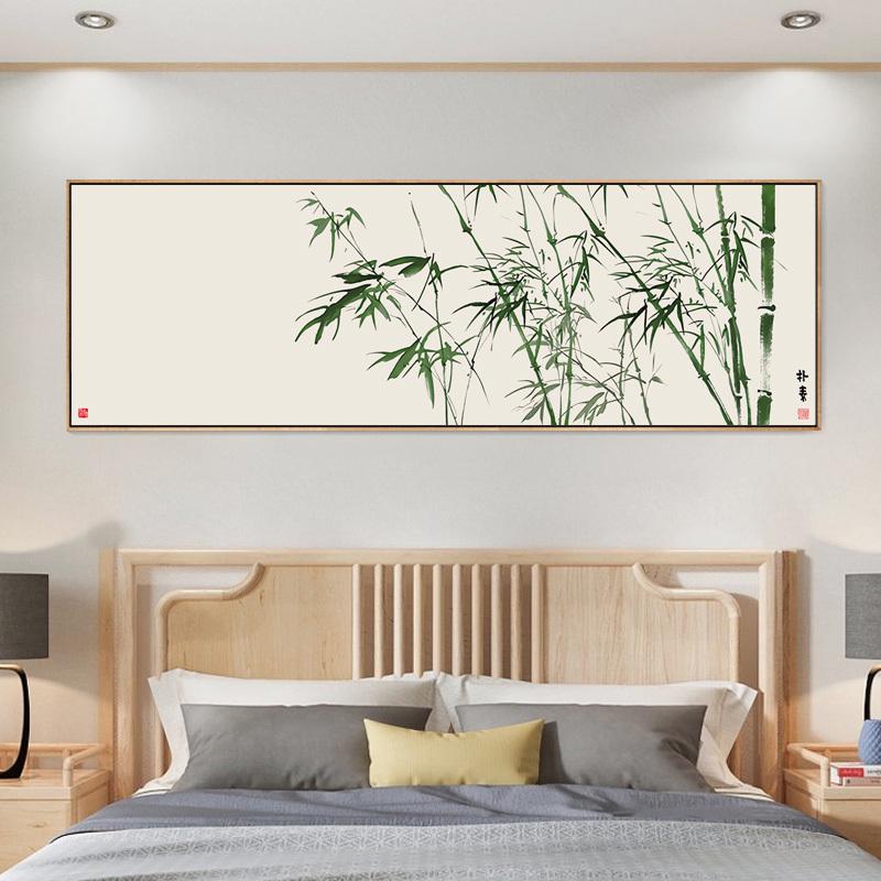 竹子画挂画装饰画禅意画卧室餐厅客厅床头新茶室背景水墨墙壁中式