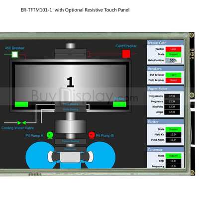 10.1寸TFT LCD彩色液晶显示屏配RA8876控制板/并串口/可配触摸屏