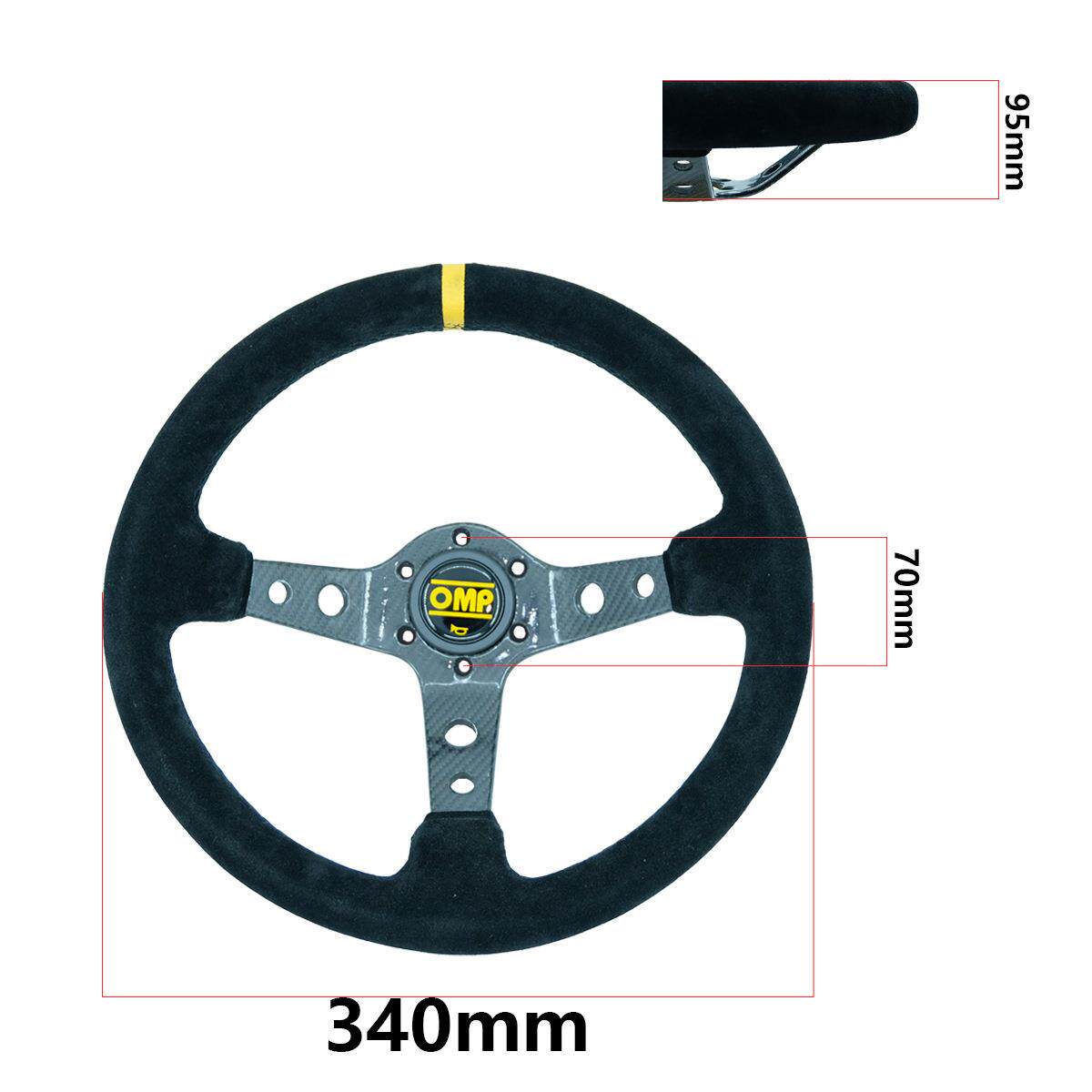 跨镜热销 14英寸OMP汽车改装快拆方向盘通用碳纤架深凹赛车转向盘