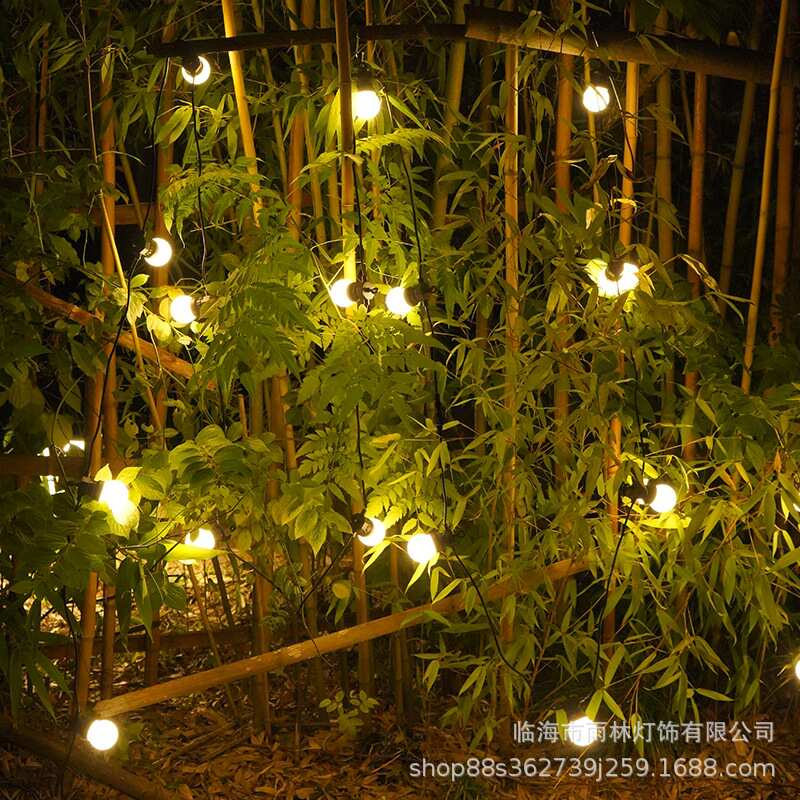 LED太阳能G50球泡灯串户外露营灯串庭院花园圣诞节婚礼灯泡装饰灯