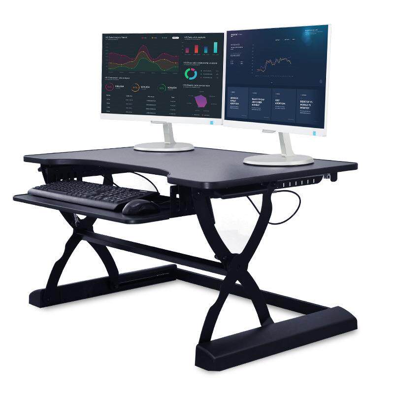 易桌游站立式电脑桌桌升降可调节办公台式作电脑移动F1式桌上桌工