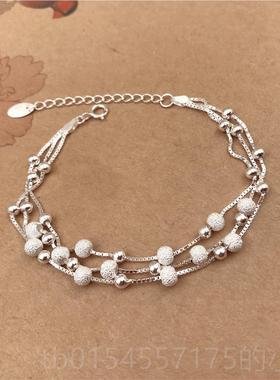 正品999纯银手链女i设ns小众计2022年新手女镯生生日礼物冷款淡风