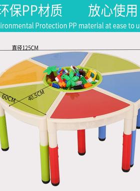 多功能积木桌子力儿童大小颗粒木拼YY-615装玩益智收纳桌具宝宝男