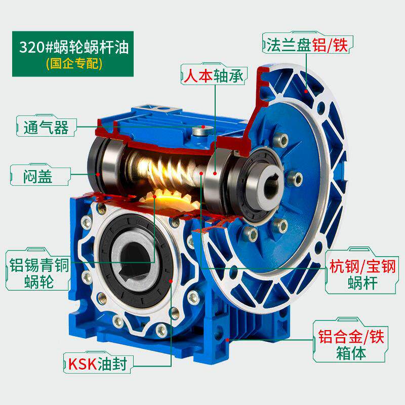 RV0304050输入变速箱手摇手动蜗轮蜗杆齿轮箱速比转角自锁手轮