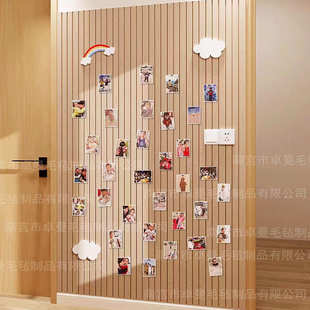 饰创意毛毡留言板自展示免板墙墙面 打孔粘墙照片背景公示栏装