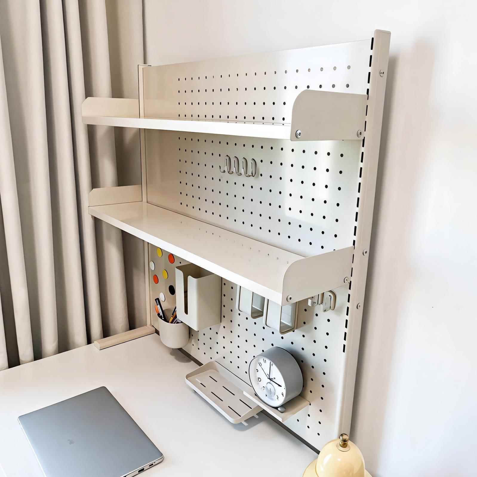 桌面洞洞板置物架书房桌上书架可调板桌书桌储物桌收纳架子台式