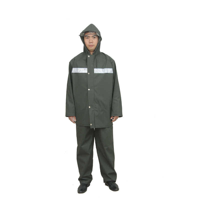 分体背带渔用雨衣45丝PVC针织布背带式雨衣下水裤钓鱼裤劳保用品
