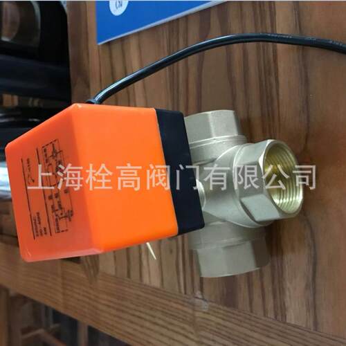 DN15-DN50小型全铜电动三通球阀 电压12V - 220V铜电动三通换向阀