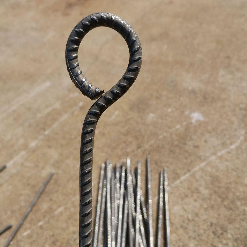 6mm建筑螺纹钢筋一头弯圆折90度直角45度角加工S钩预埋件料头10cm