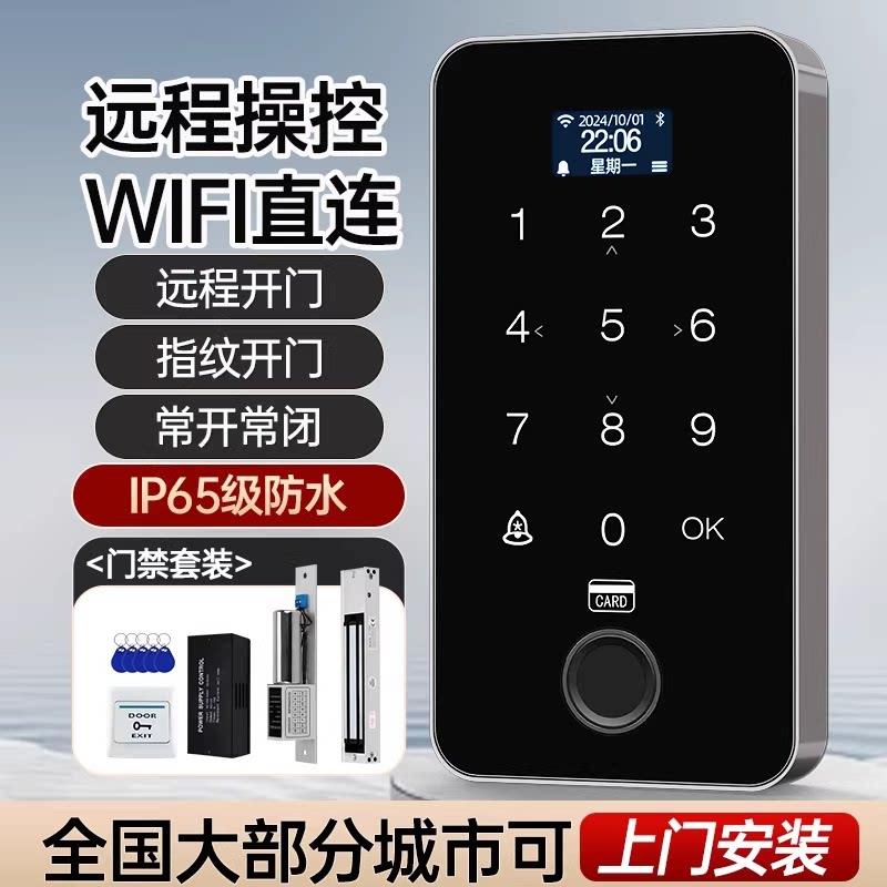 室外防水指纹门禁系统All刷卡密码铁门玻璃门电插锁磁力锁套装