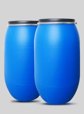 加厚20升0L法兰桶塑料桶开口桶化工桶光废大液水桶避OSV带铁箍桶U