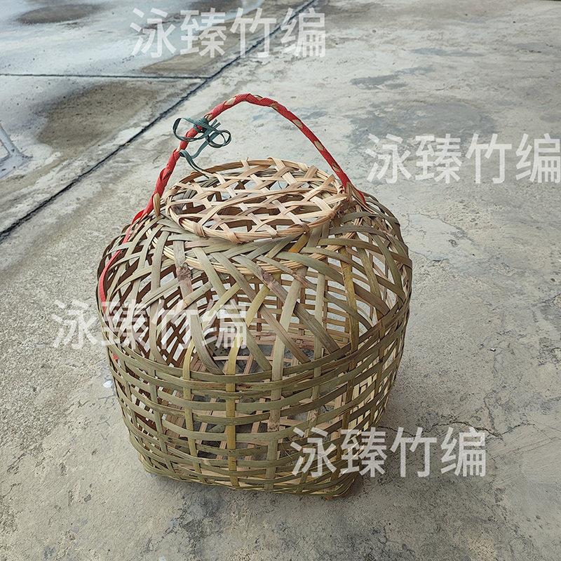 纯手工竹编头层竹青大号竹制鸡笼可装家禽鸭鹅笼家用装鸡的竹笼子