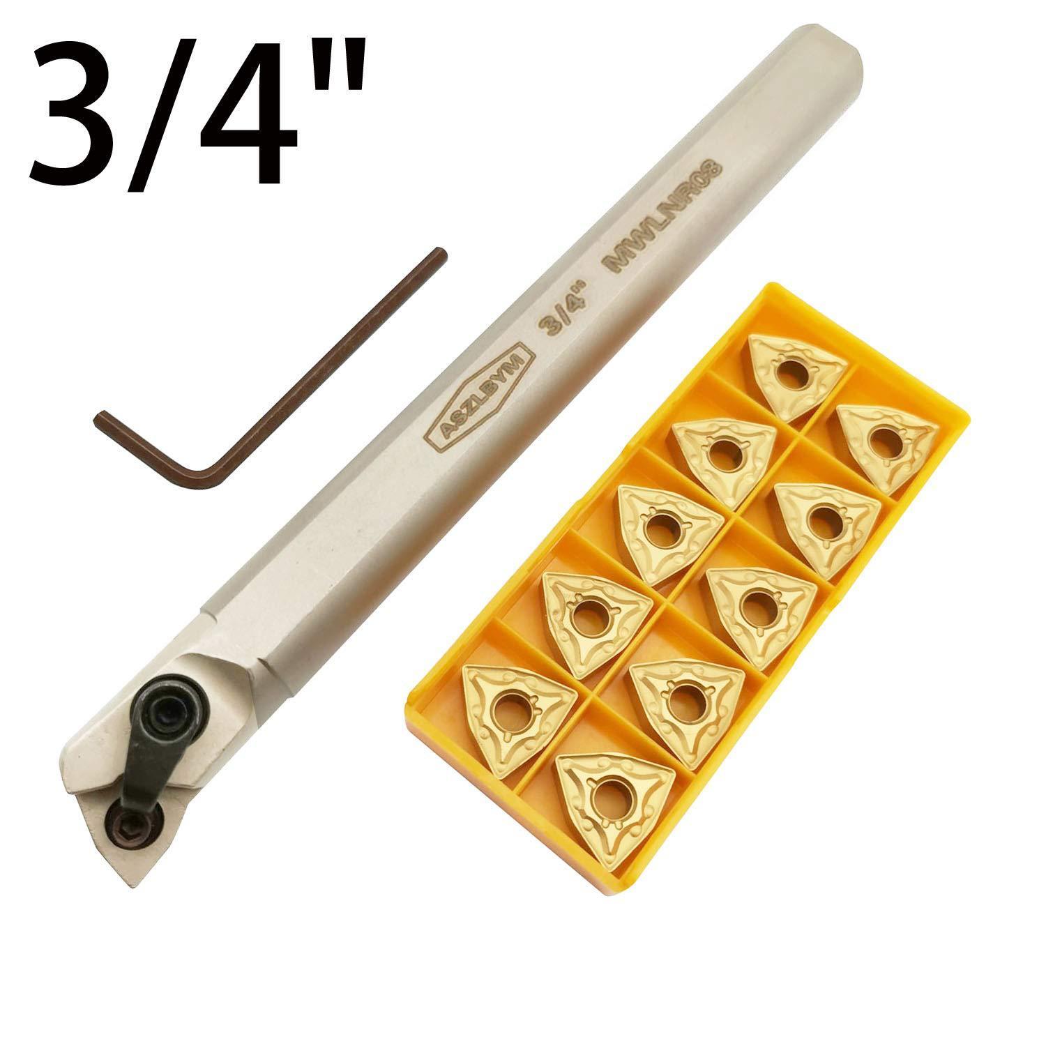 1件S20R-MWLNR08车床内镗刀杆+10件WNMG080408车削刀片