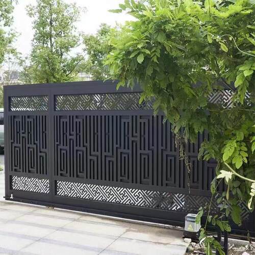 铝合金电动推拉门锻铁别墅庭院门社区花园门室外不锈钢车库门