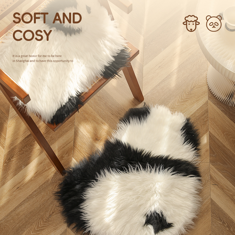 热销2toe熊猫坐垫冬季毛绒椅垫屁阳台飘窗座垫办公室久坐沙发餐椅