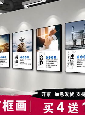 企业文化墙办公室装饰画公司挂画会议室壁画励志标语走廊宣传墙贴