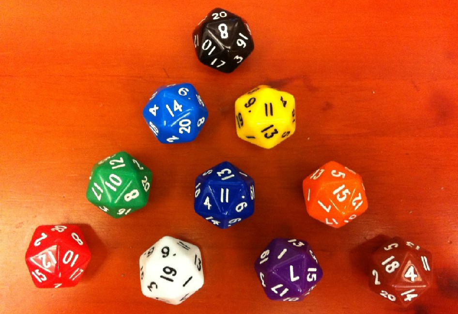 20面骰子二十面骰子数字色子甩子筛子生命计数器多面骰子指示物