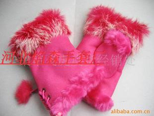 女士兔毛口手套多色半指绒布电脑手机街舞驾驶手套厂促销欢迎批