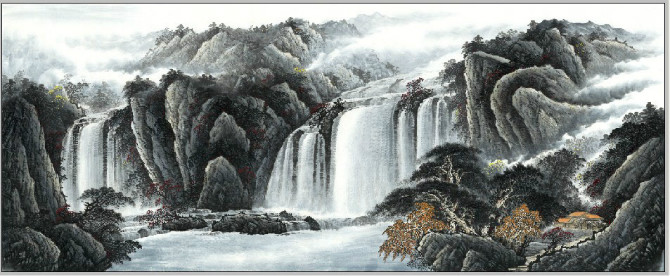 87-838小八尺客厅办公室装饰画字画风水画山水画国画大众书画