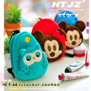 可爱卡通猫头鹰书包造型多功能数码相机包手机包杂物零钱