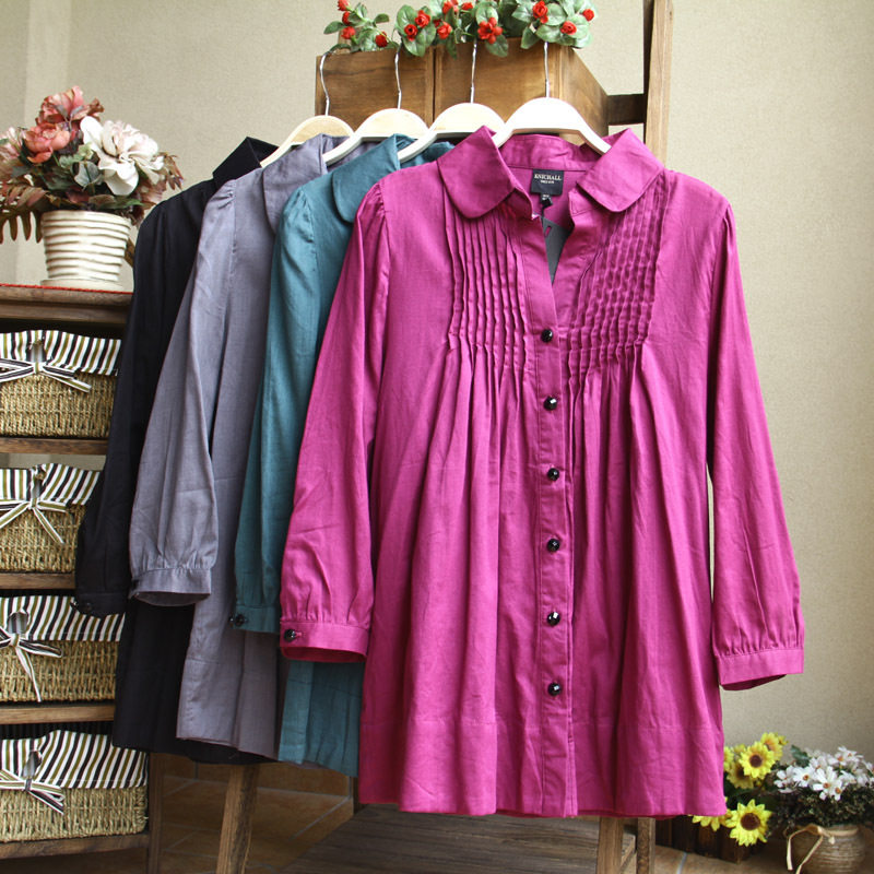 春夏装新款女装优质七分袖女式衬衫衬衣 玫红色黑色绿色灰色在类目 女装/女士精品, 衬衫中 - 来自Buy2taobao.com提供专业的淘宝代购服务