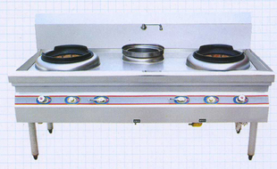 1.5米双炒单温灶油气灶燃气灶甲醇灶酒店饭店食堂不锈钢厨房设备