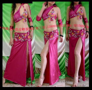 璀璨动人 玫红22肚皮舞 妖娆多姿百花公主 鸿舞衣