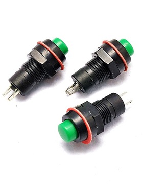 自锁开关 按钮开关/DS-211 口径10MM 1A/250V绿色