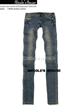 VIVI 磨白 小脚 牛仔裤