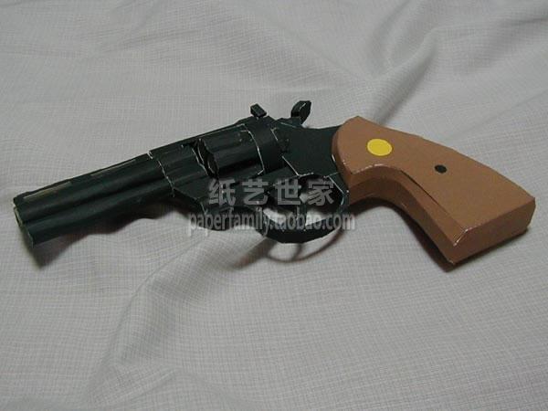 需自制！柯尔特蟒蛇 colt手枪3D纸模型 益智手工cosplay道具 7050