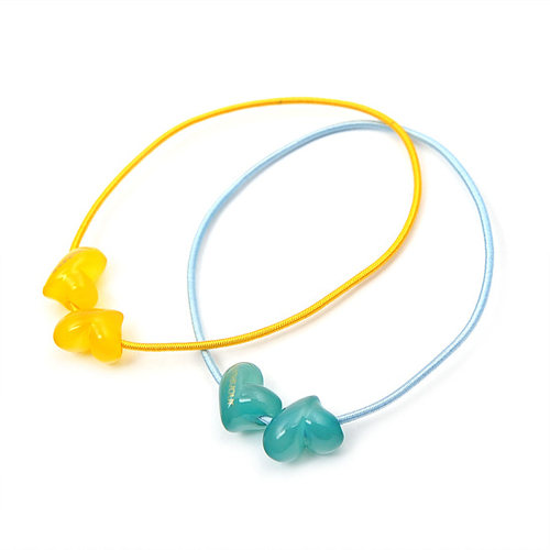 韩国果冻色迷你桃心发圈