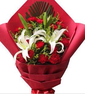 大连专业鲜花速递 康乃馨百合喜庆花束 生日鲜花病人 免费送