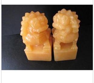 米黄玉印章玉质细腻的狮子印章