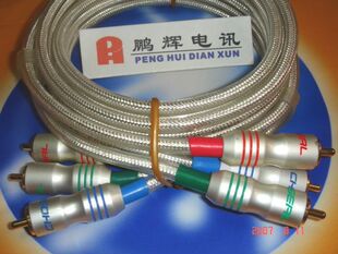 Choseal/秋叶原Q-884数码色差分量视频线1.5米 镀银发烧线 精装