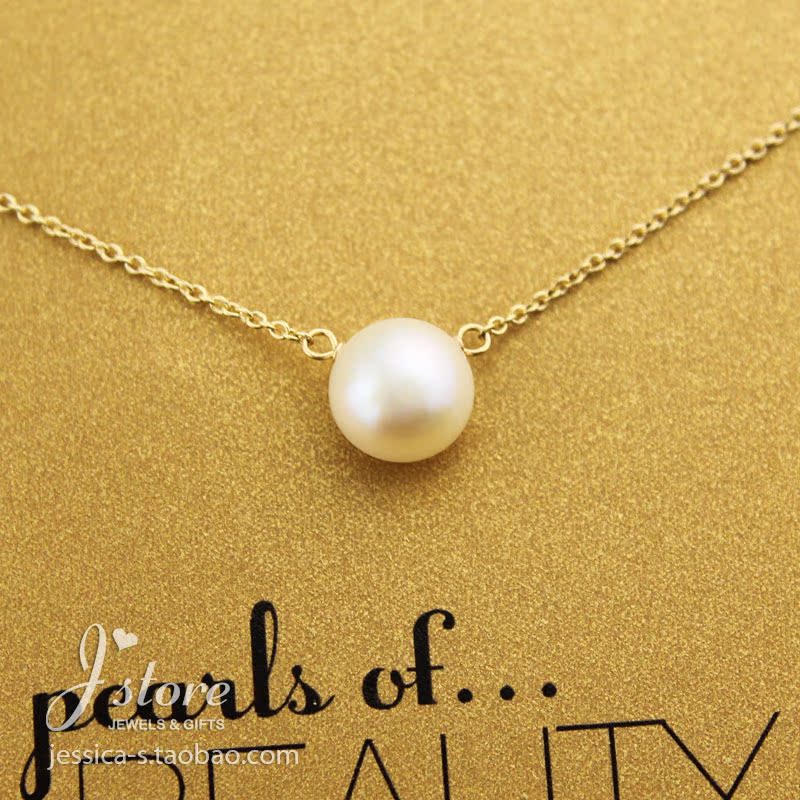 pearls of 天然淡水白色大珍珠锁骨链项链 美国Dogeared正品