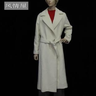 厚 精品女装 雪白色兔毛大衣 依兰ELANIE 专柜正品